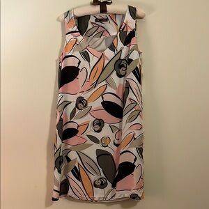 Floral Sleeveless Satin Dress with pockets